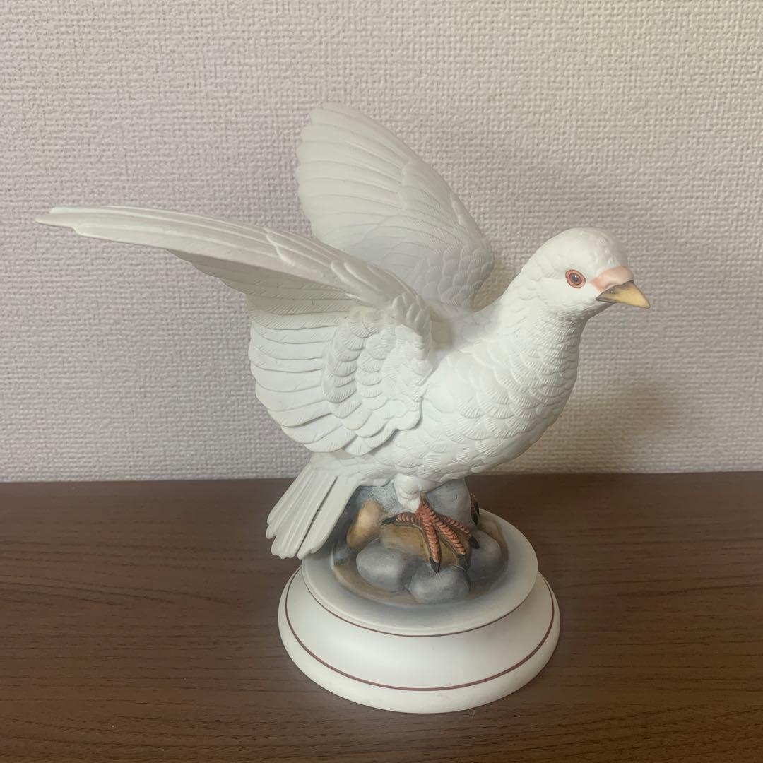 ハト　置物　鳩　陶磁器　日本製　White Dove by Andrea 現状品