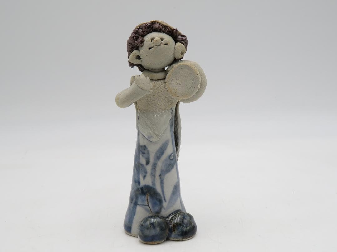 青芳人形 5点セット 陶器人形 森元青芳 砥部焼 オブジェ 置物 インテリア