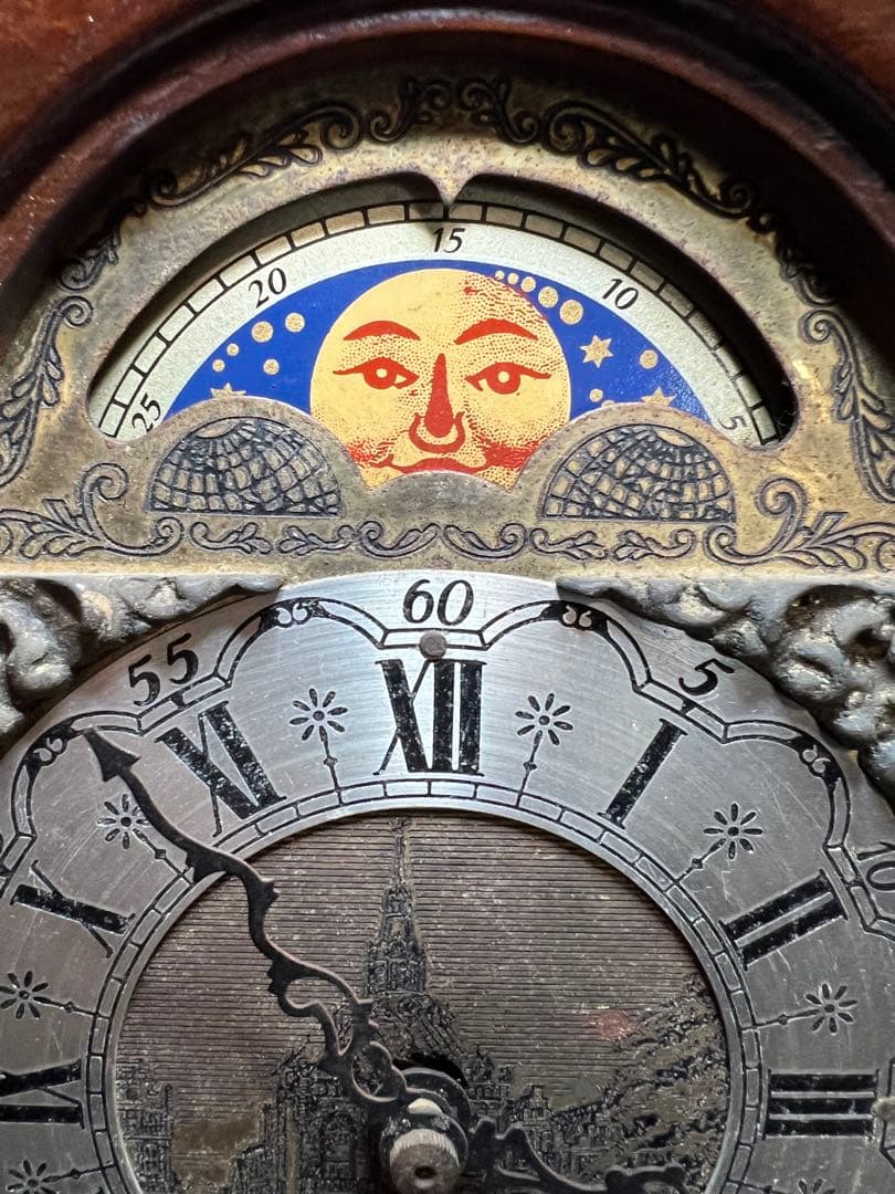 鸛《極稀少》動作確認済 ワルミンク ウーバ ムーンフェイズ 分銅式振り子掛時計