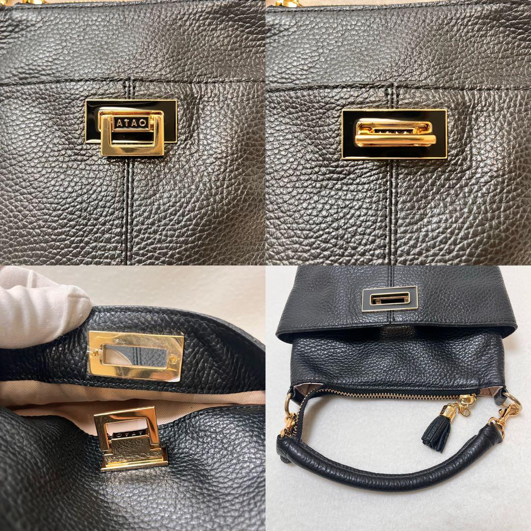 ☆未使用級☆ ATAO アタオ ホリデー ショルダーバッグ ブラック 2way