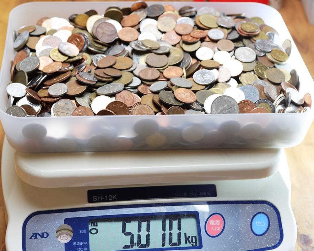 a008 豆　小さな 硬貨まとめ 約5kg 様々な国の