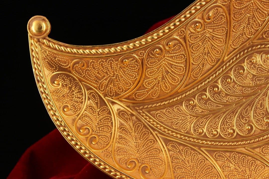 銅 細工 鎏金葉盤 果実盤 装飾品 工芸品 美術品 置物