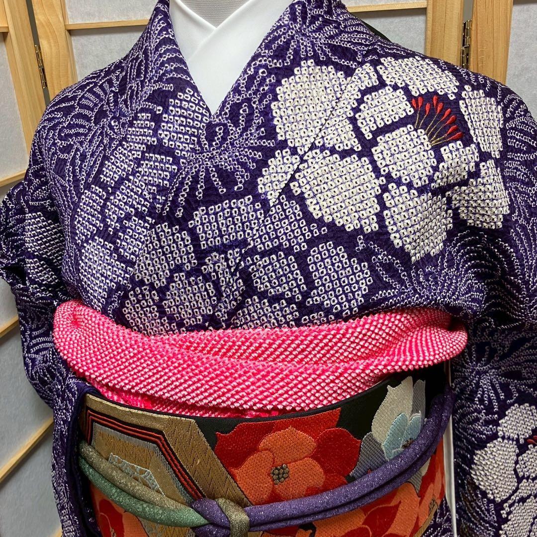 ひつじ様［4357］振袖 総絞り 金彩 成人式 卒業式 正絹 着物 袷