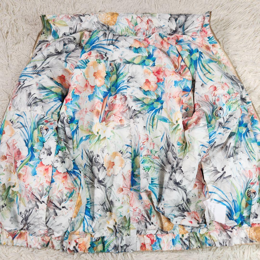 希少 4way エトロ ラムレザージャケット リバーシブル ベージュ・花柄 L