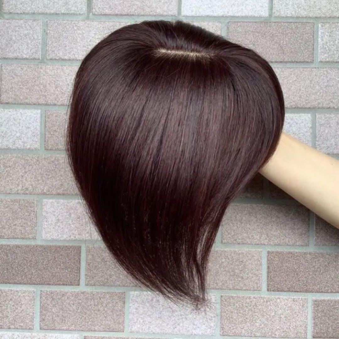 人毛100%￼総手植 医療用部分ウィッグ￼ヘアピース ダークブラウン ブラック￼