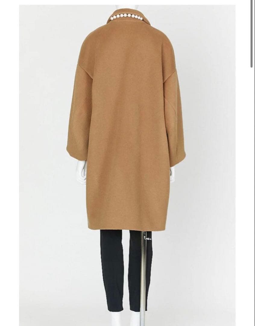 新品タグ付YOKO CHANバックパールコートYCC-625-242キャメル38