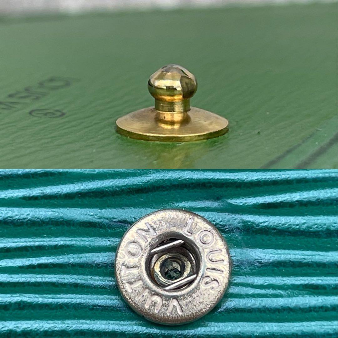 【美品】ルイヴィトン　折り財布　エピ　緑　グリーン　レザー　3つ折り