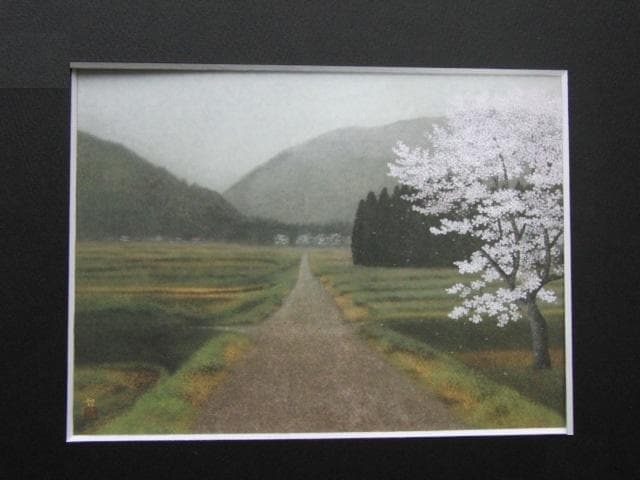 小泉智英、【春をゆく】、希少な額装用画集より、新品額装付、状態良好