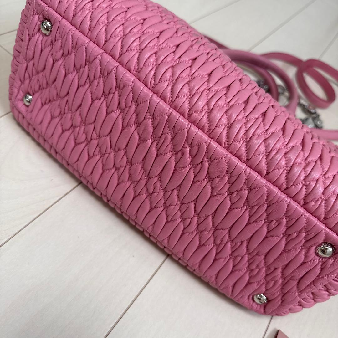 miu miu★ナッパクリスタル★バックピンク　マテラッセ