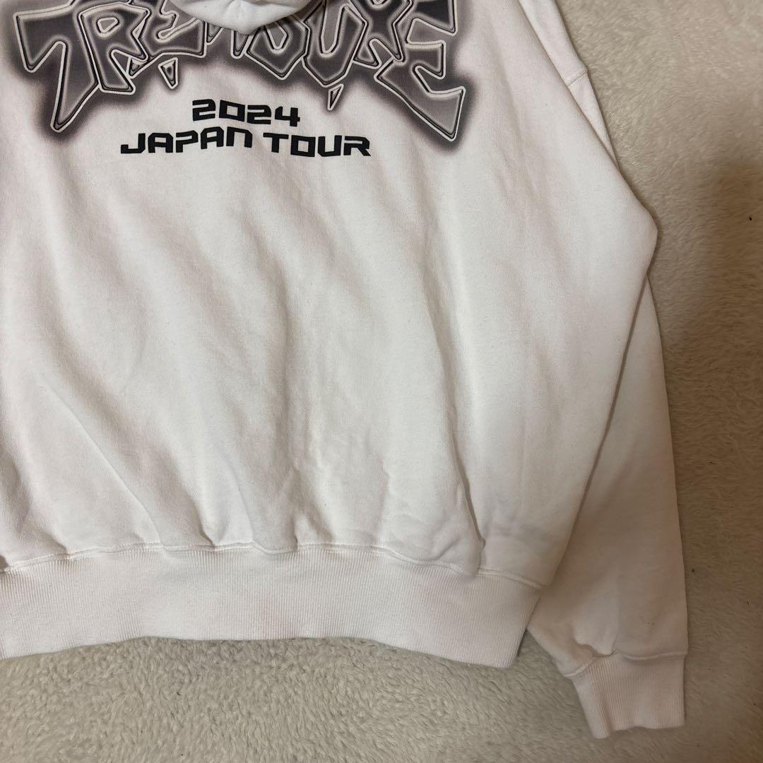 TREASURE REBOOT ホワイト ジップアップ フーディ パーカー M