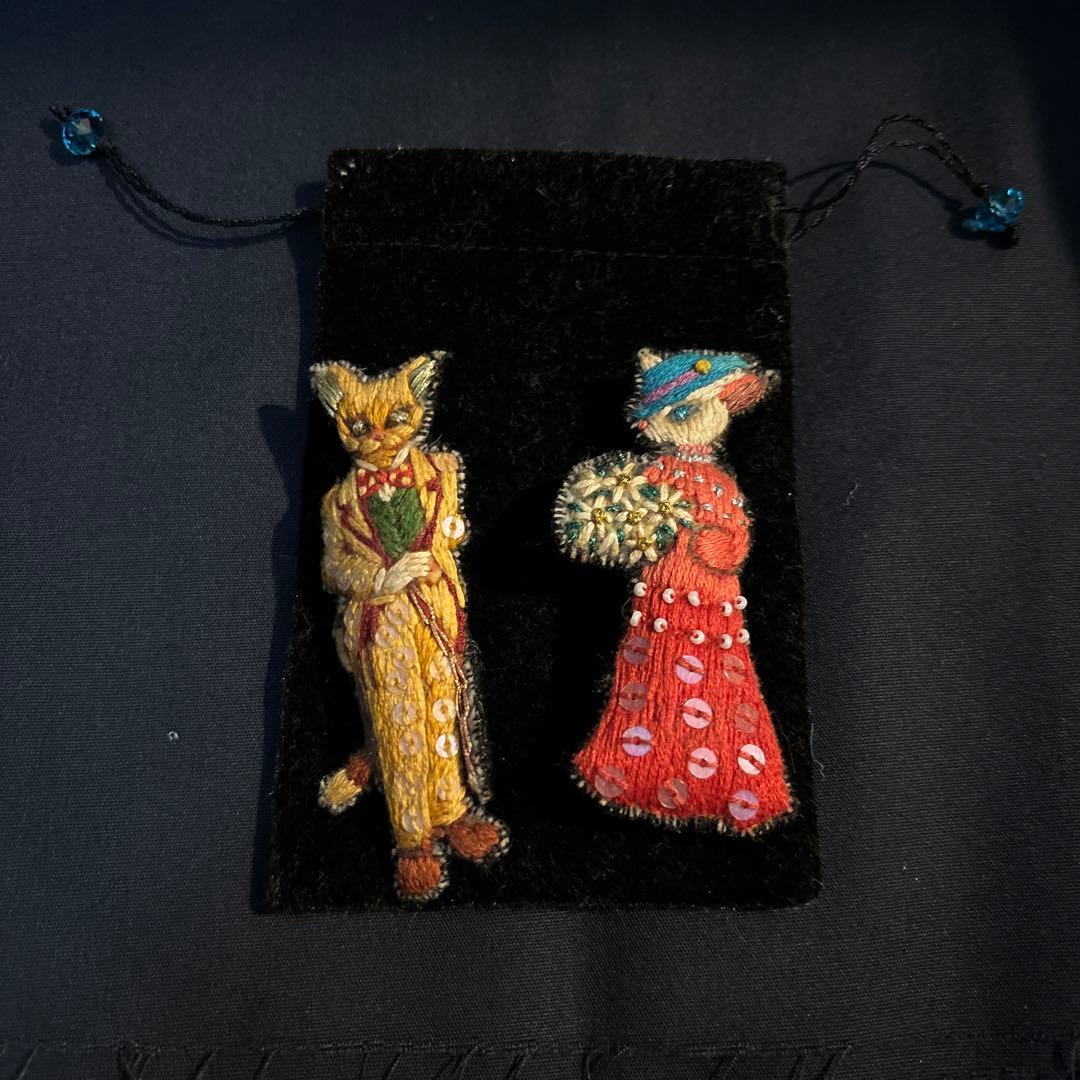 アニメージュとジブリ展　刺繍ブローチ　バロン＆ルイーゼ　耳をすませば　tamao