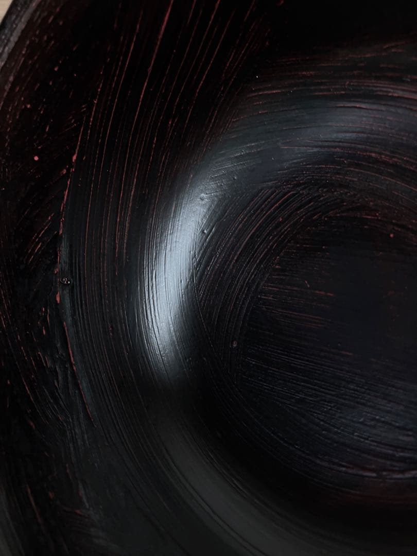 2個セット　漆器　山岸厚夫　5.5寸丼　曙　刷毛目　朱漆　黒漆　木合