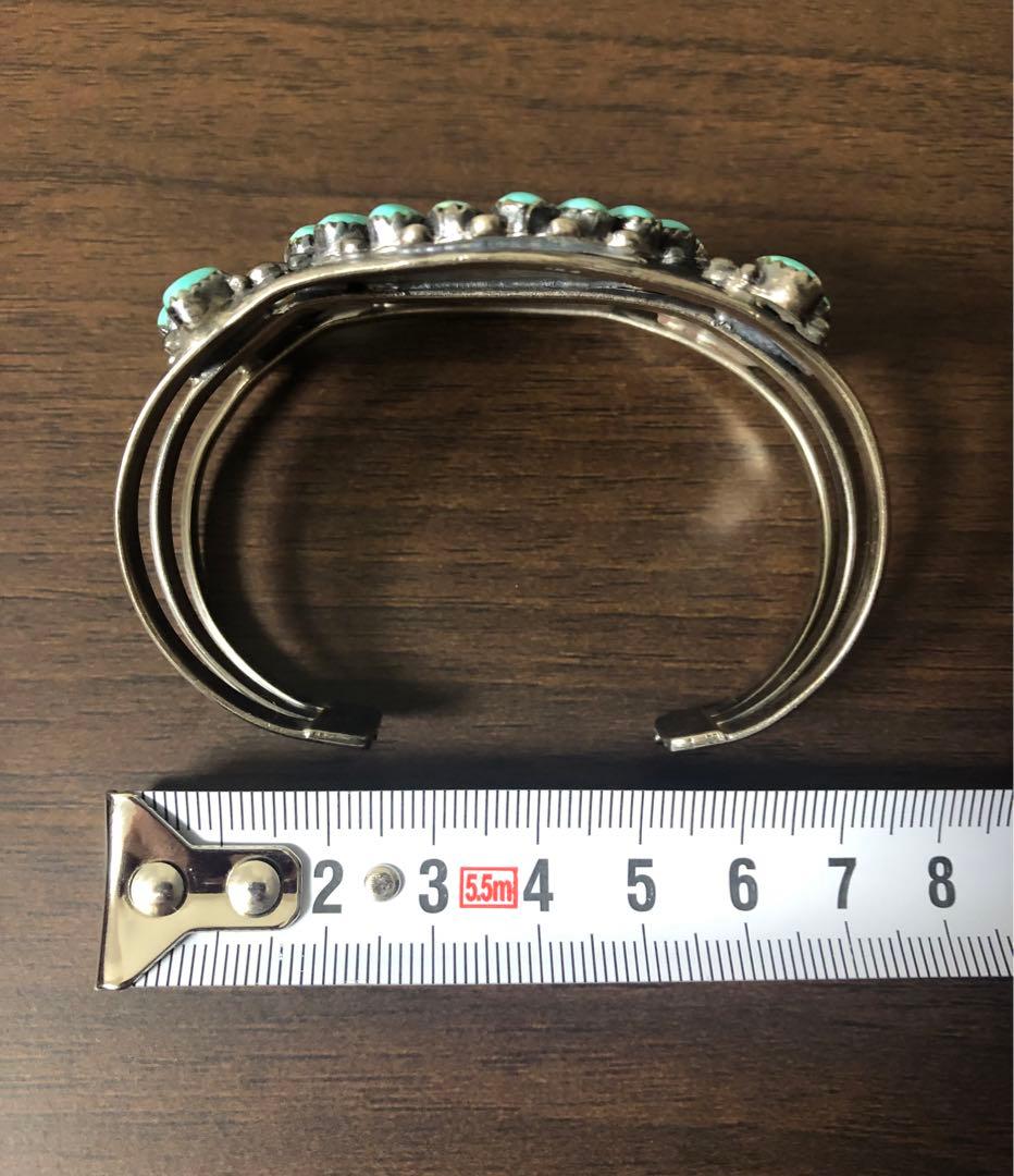ターコイズ　インディアンジュエリー風バングル　シルバー925 ユニセックス