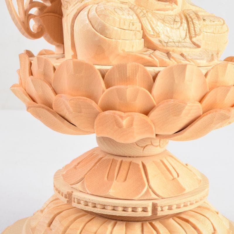 仏教美術　桧彫刻　釈迦如来座像　仏像　蓮華台　C　8982