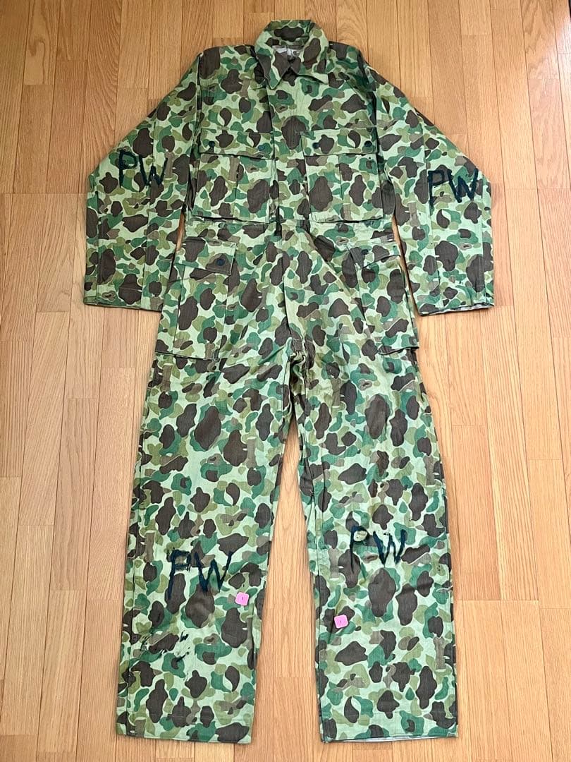40s U.S.ARMY ダックハンターカモHBT 本物実物デッドストック PW