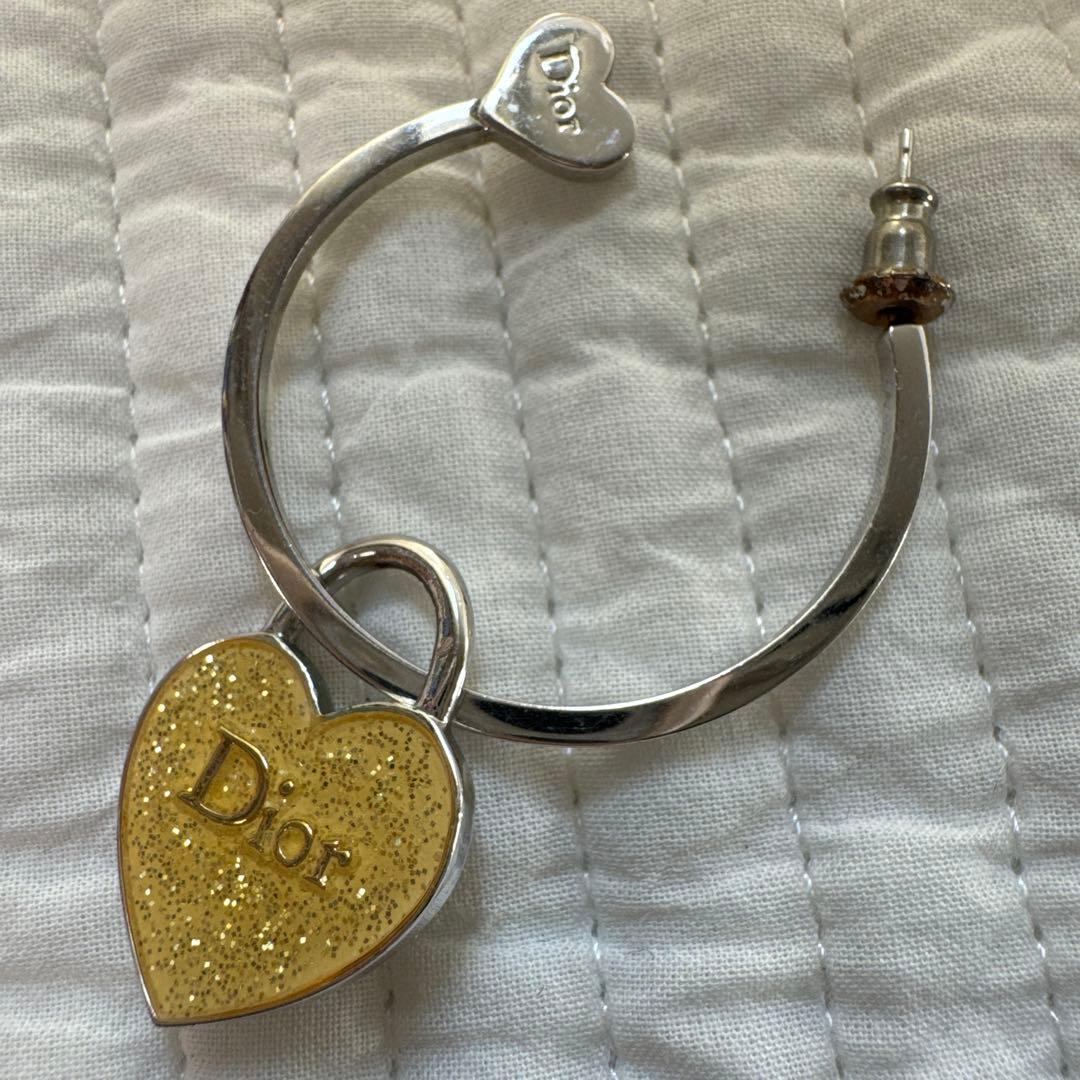 Dior ディオール ハートモチーフ ピアス ゴールド ヴィンテージ 使用感あり