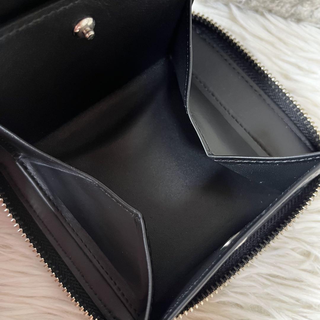 【新品未使用】アニエスベー　バイカラー　レザー　二つ折り財布