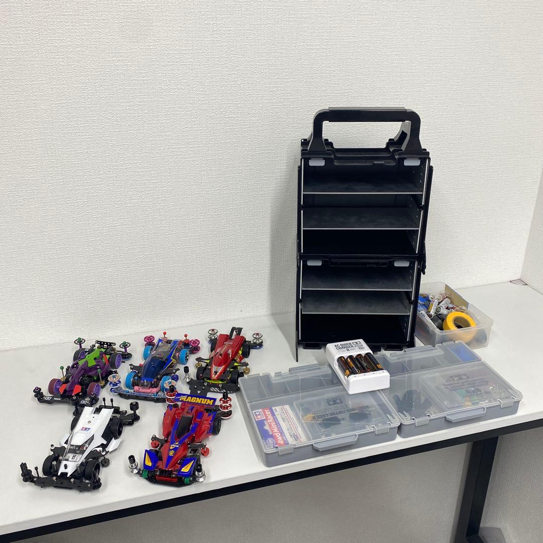 ミニ四駆セット タミヤ収納ボックス付き　MSフレキ提灯