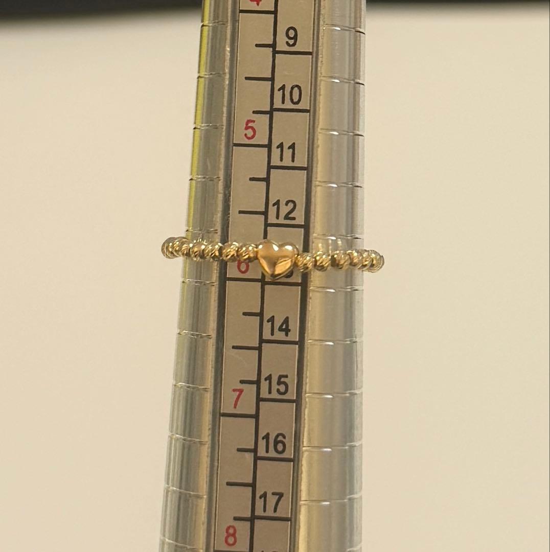 K18弾力リング　指輪　シンプル　キラキラ　ミラーボール　13号