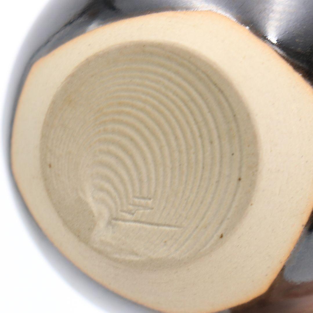 桶谷定一作 高取焼 文琳茶入 細川緞子仕覆付 茶道具 共箱　V543　DC3