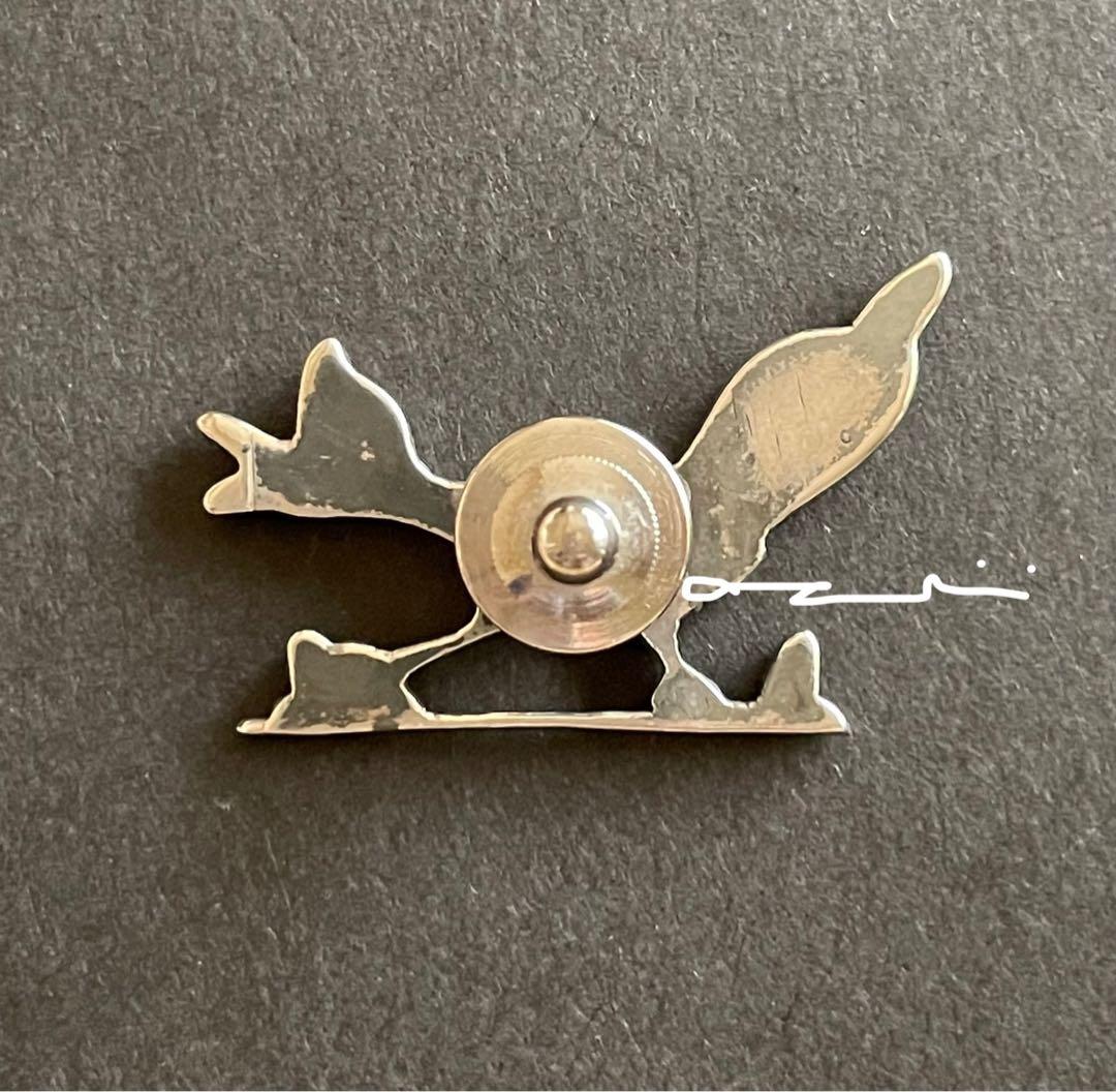 ヴィンテージ ズニ族 インレイ 鳥 ブローチ シルバー マルチストーン