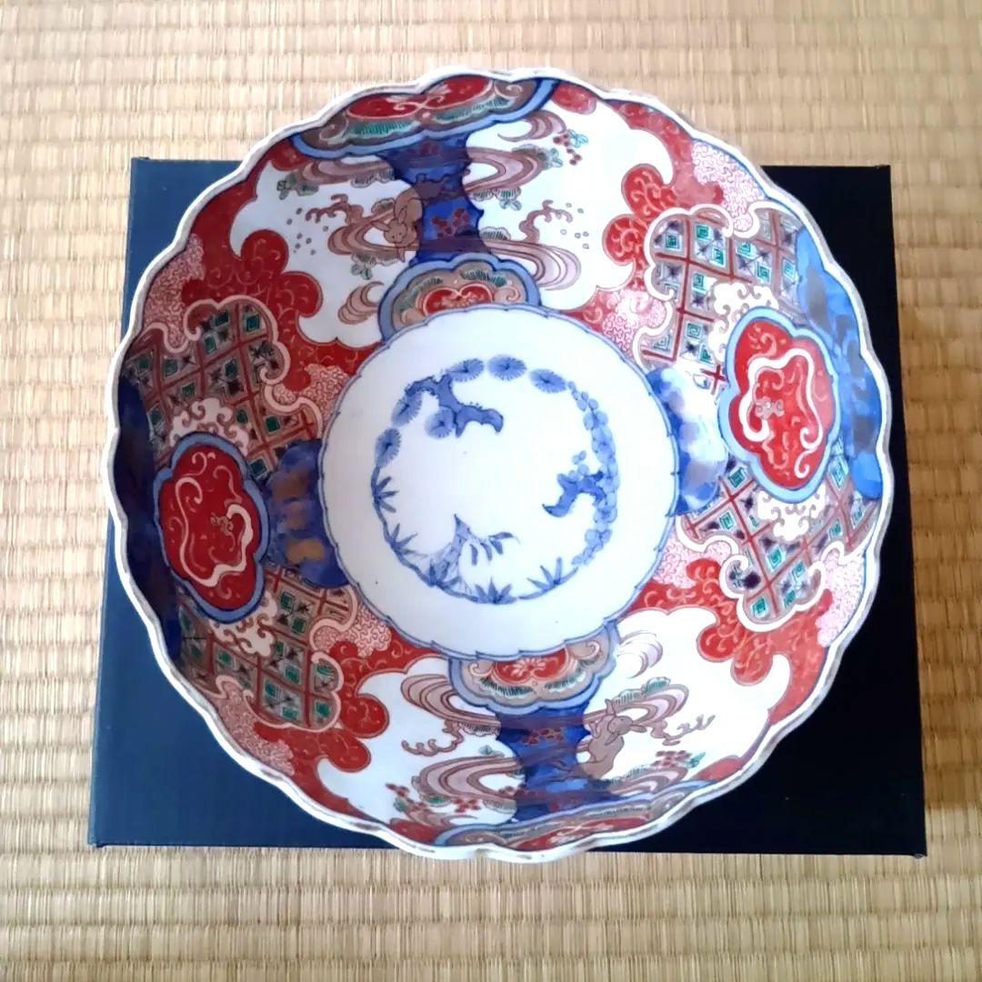 ②【古伊万里】骨董品 大皿 色絵 鉢 深鉢 伊万里 陶器 有田焼 希少 極美品
