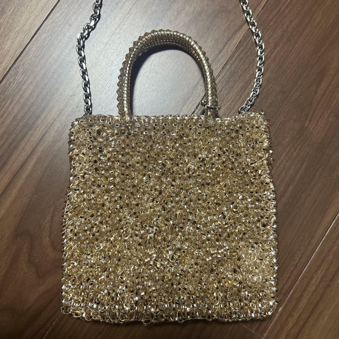 美品⭐︎ANTERIMA ゴールドワイヤーバッグ