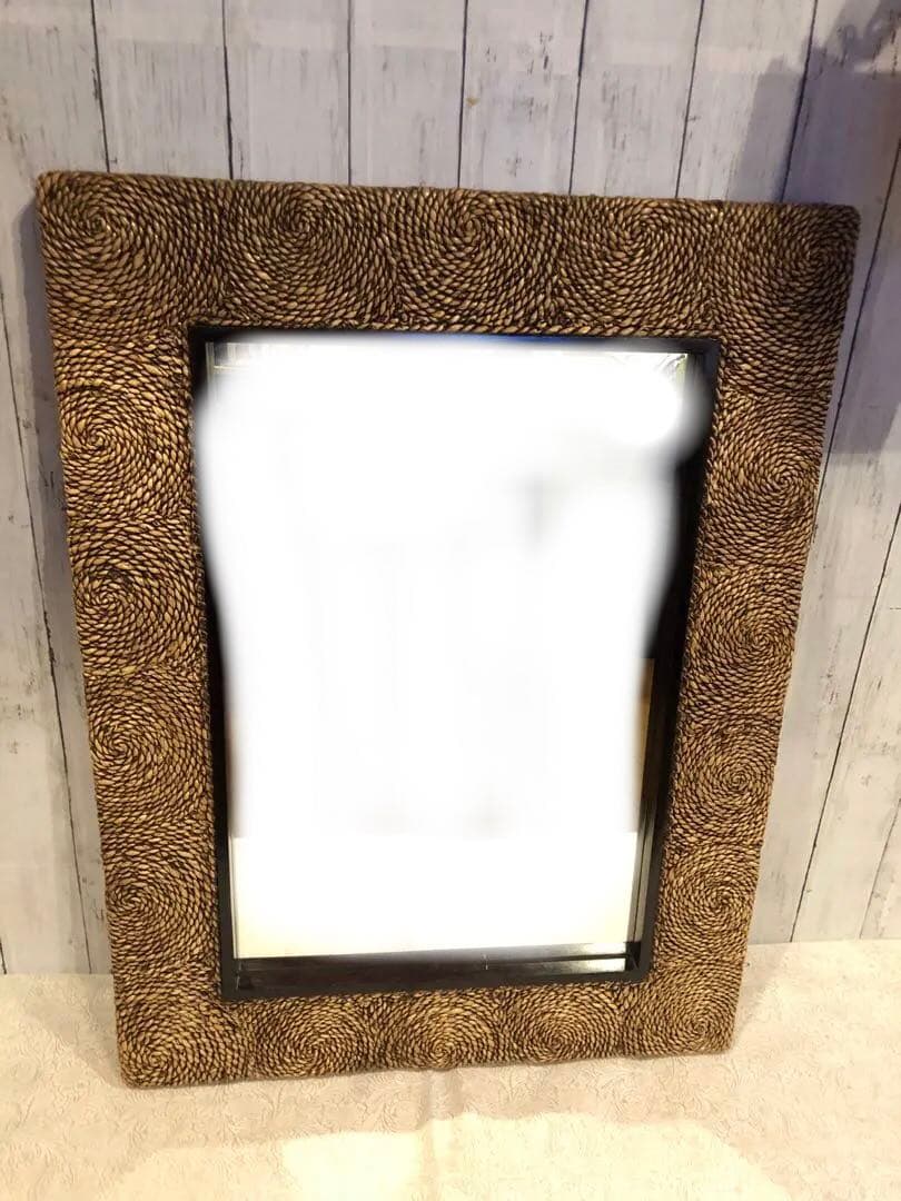 ウォーターヒヤシンス　額縁風インテリアミラー