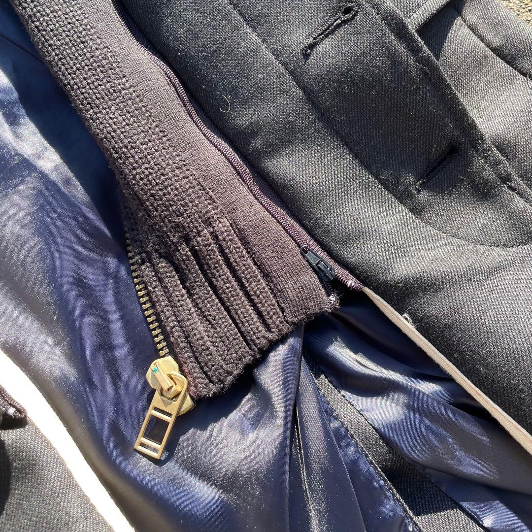 【うんまか仙人】\"ZARA MAN\" レザー切替コート 2way ブラック