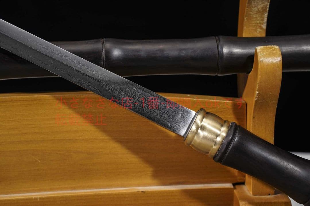 黒檀金天竺剣百錬文紋鋼 唐剣  模造刀·模擬刀  居合刀