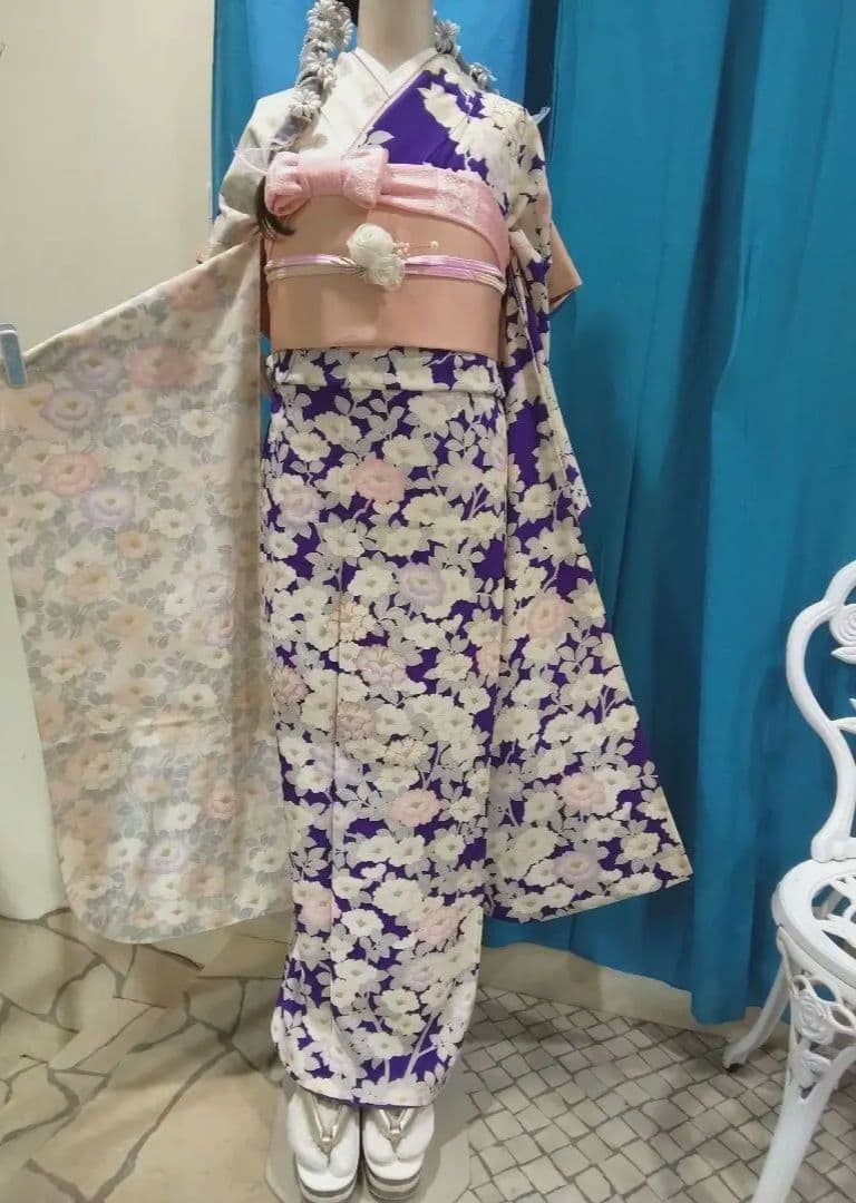 振袖フルセット、正絹振袖、成人式、重ね衿、帯揚げ帯締め、西陣京の袋帯、襦袢