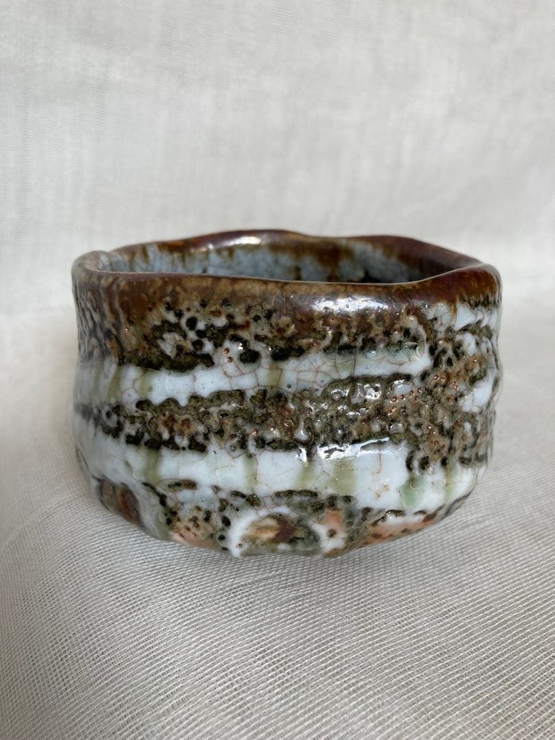 信楽焼／穴窯志野茶碗／B31