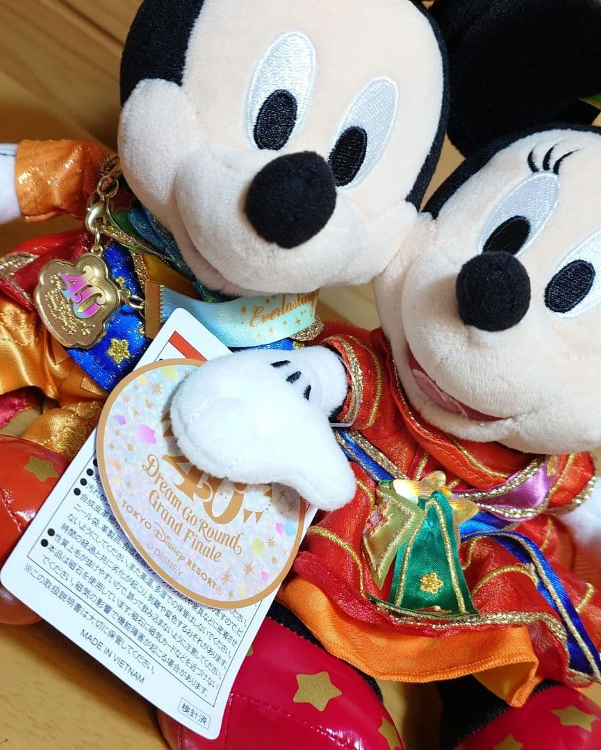 ディズニーDISNEYミッキーマウス＆ミニー記念品付ペアぬいぐるみ40周年新品
