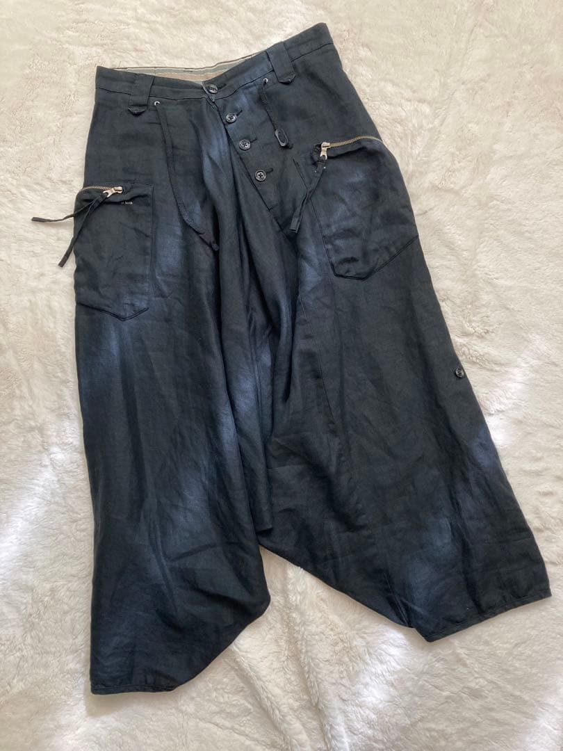 希少！入手困難　Y2K 本物　PPFM リネン　サルエルパンツ　2way 黒