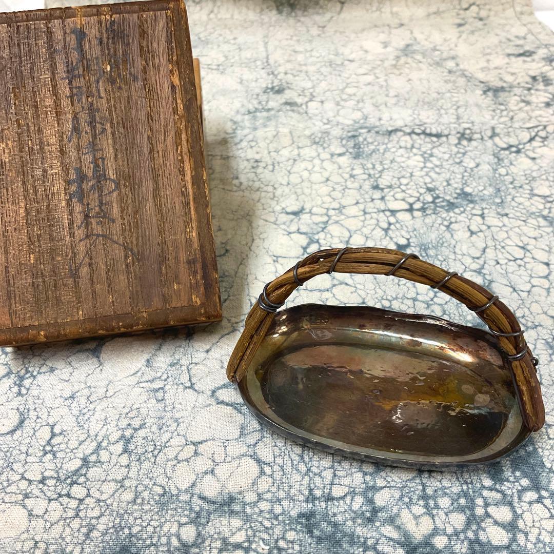 泰銀器店 純銀 小判型藤手楊枝入れ