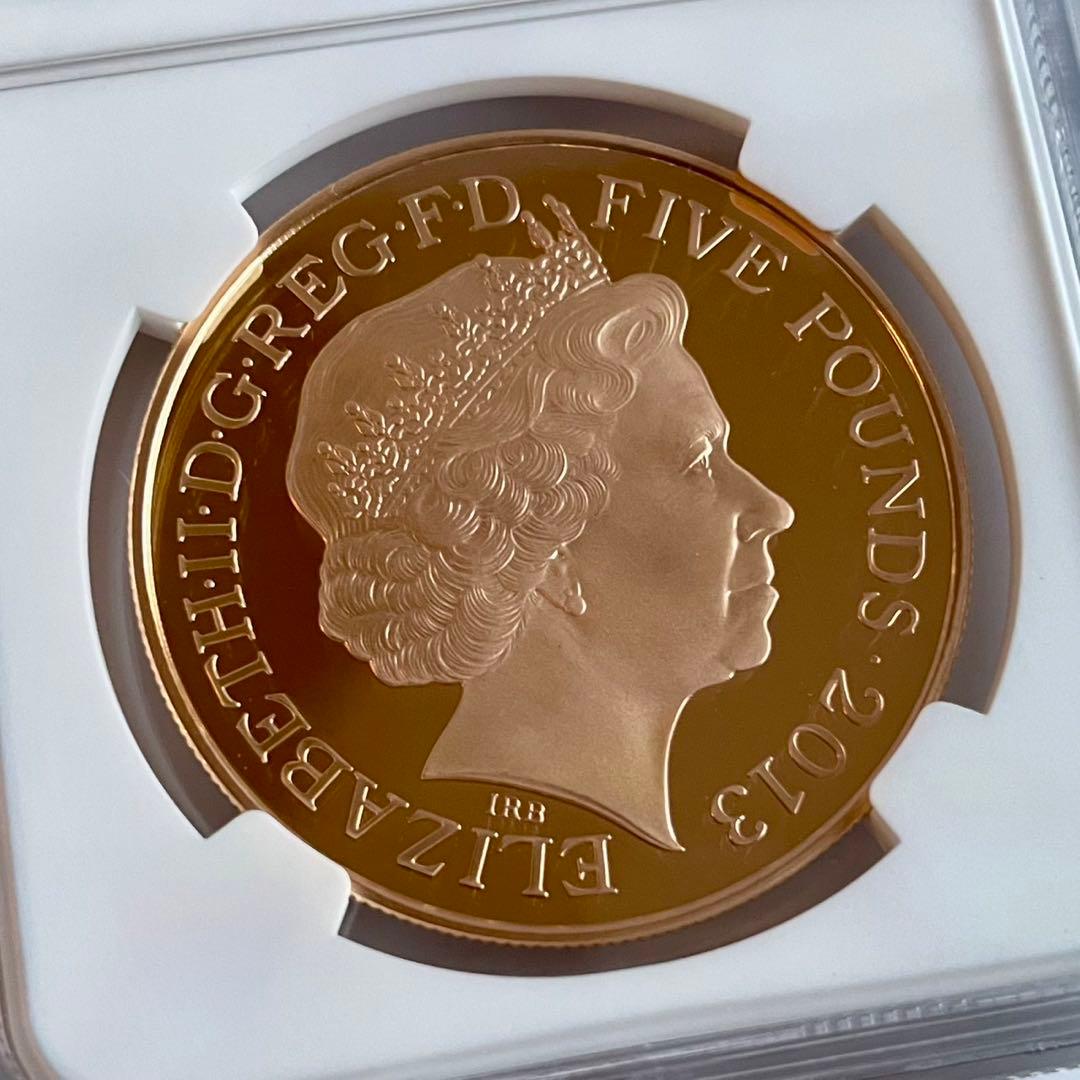 【PFUC69】エリザベス女王陛下の戴冠60周年記念　5ポンドプルーフ金貨