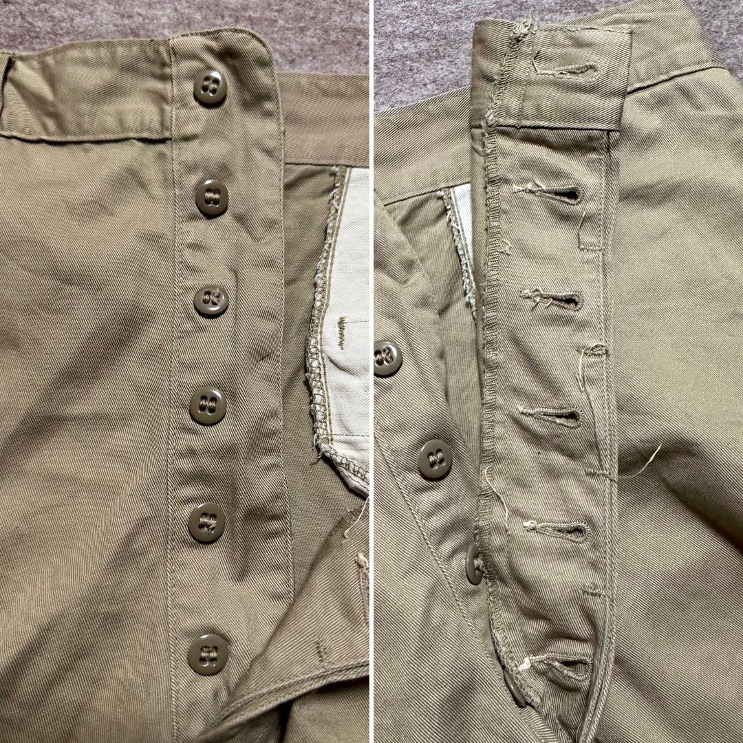 USMC チノパン カーキ フラップポケット トラウザーズ 米軍 実物 60s