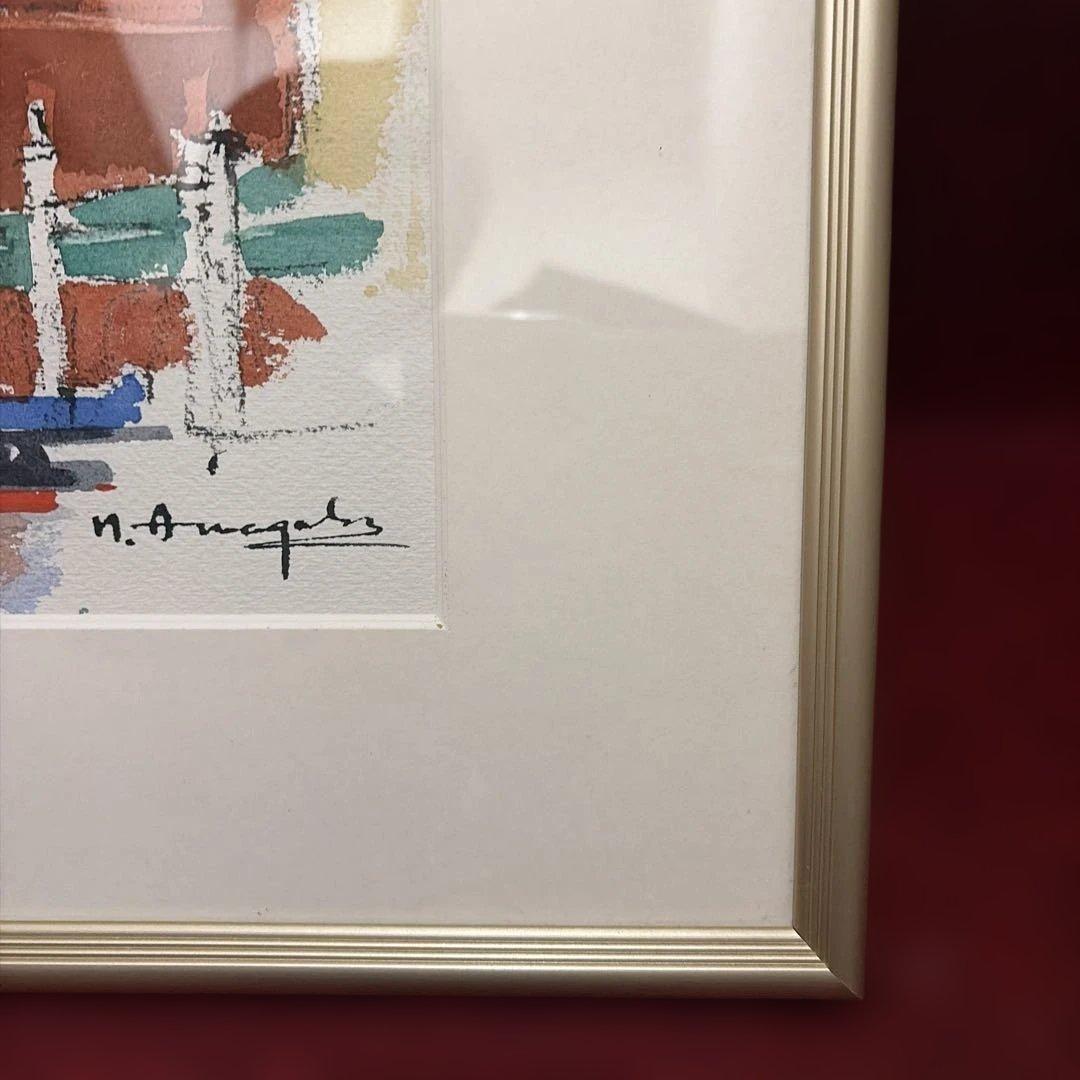 水彩画 風景画 額装済み　ベネチア