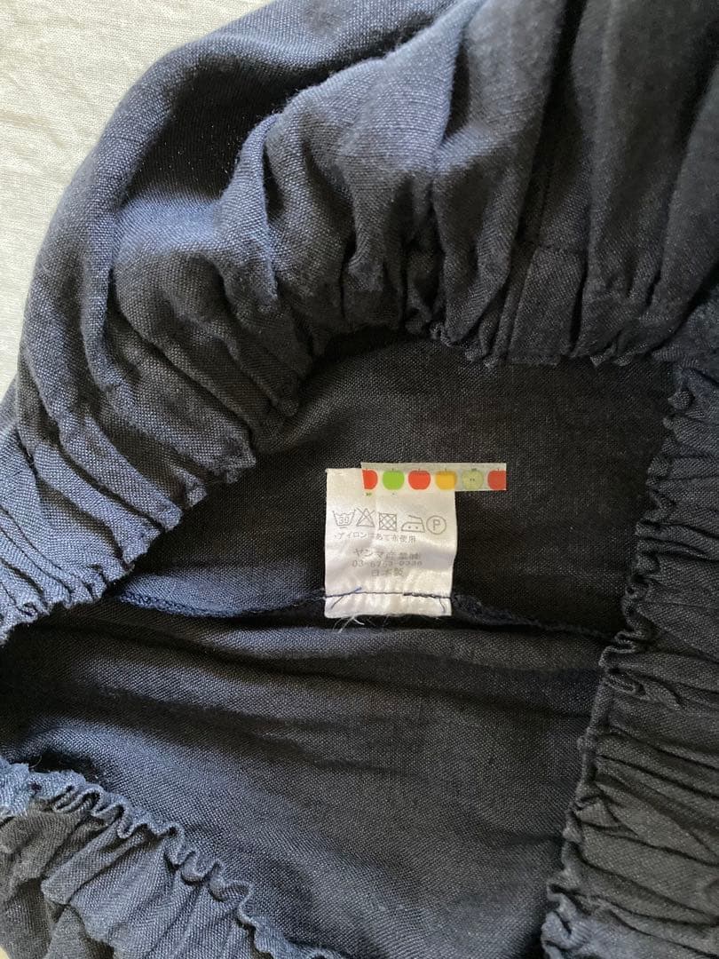 ヤンマ産業 リネンキュロットパンツ プラス10㎝丈 (ネイビー)