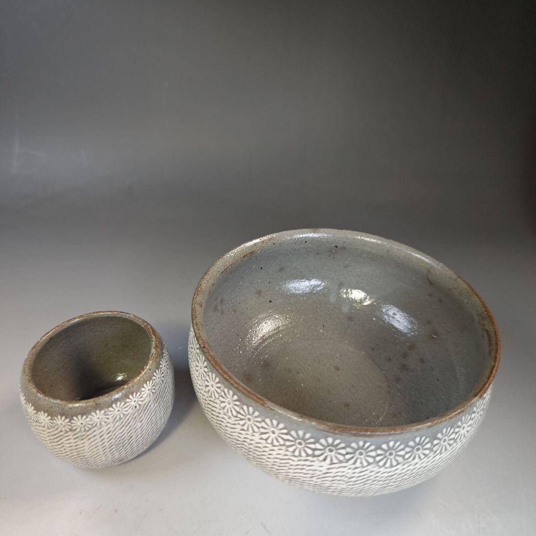 イ845 皆具『陶元窯志堂　朴富元作』『新高麗　花三島　皆具』『堀内宗完　極箱』