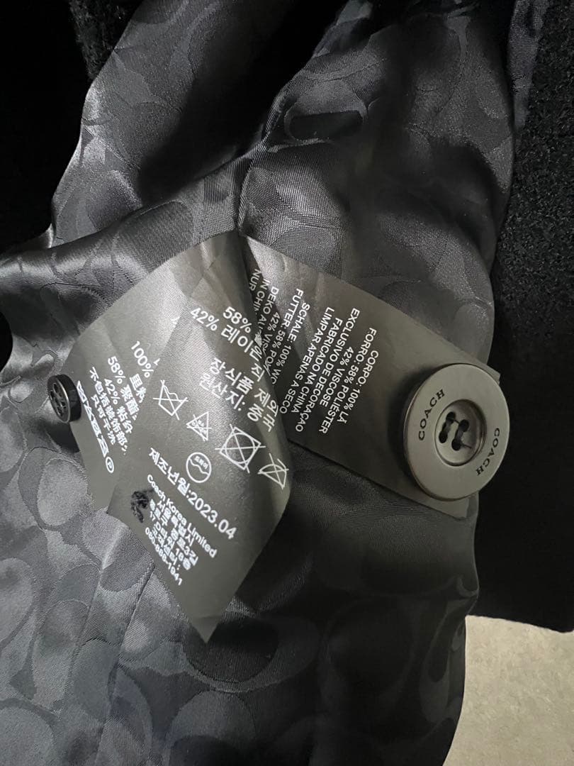 COACH 新品未使用品　黒 チェスターコート Mサイズ