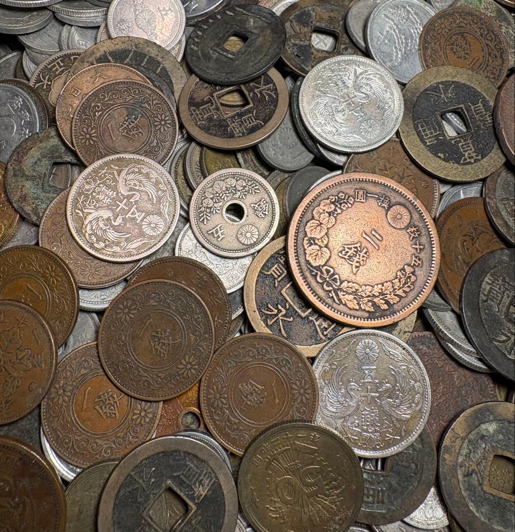 日本古銭1.5kg以上　【銀貨本物保証】　日本古銭まとめ売り　S1