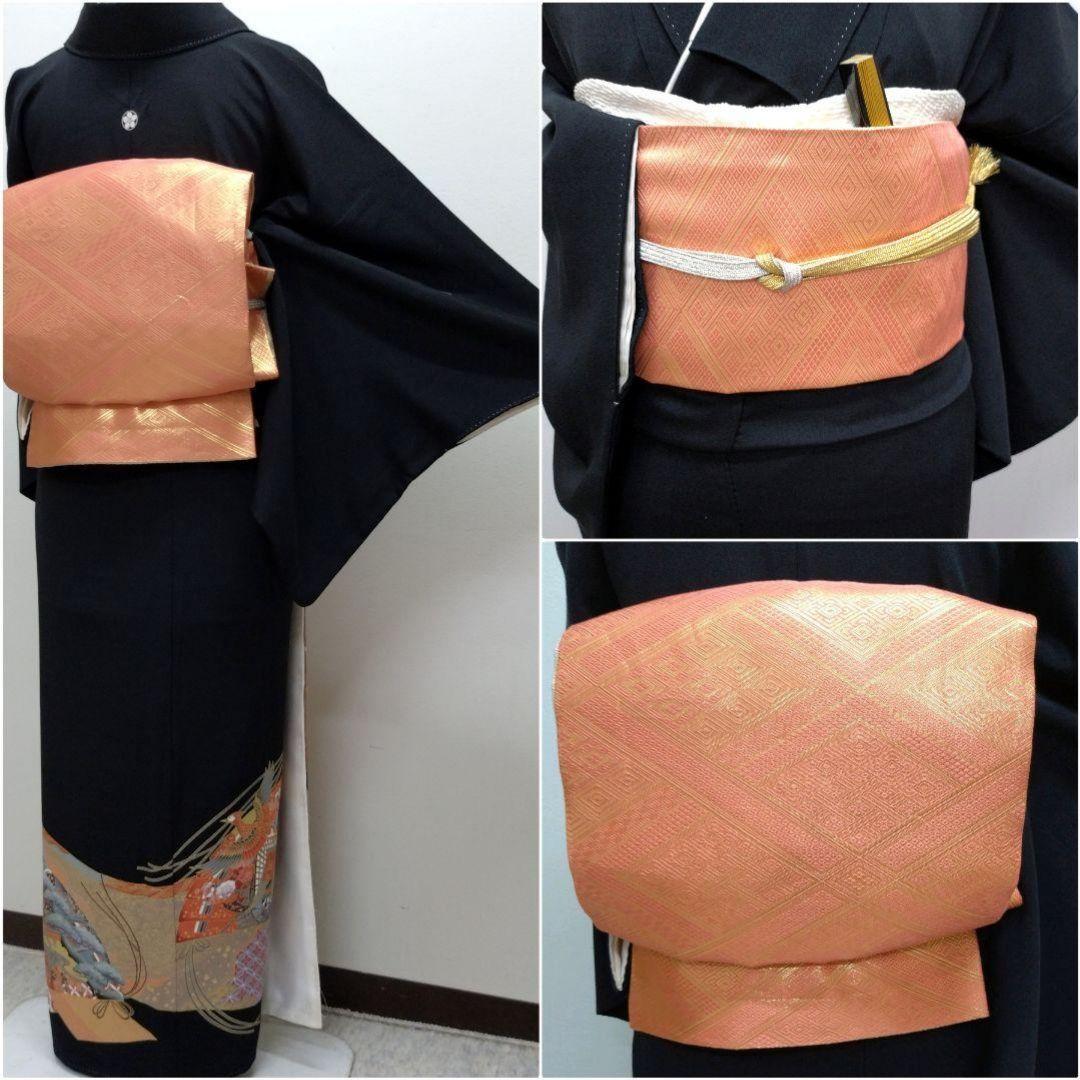 708　半額セール　正絹　美品　格調高い　友禅黒留袖　５点フルセット