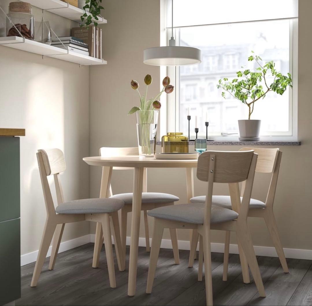 11/6まで！ IKEA ダイニングテーブル LISABO 　アッシュ材突き板
