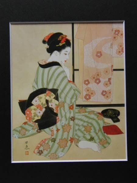 今野由恵、想い、希少画集画、新品高級額、額装付、状態良好、油彩 人物