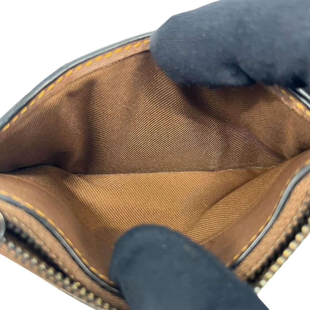 極美品　コーチ　財布　小銭入れ　カードケース　レインボー　PVCレザー　茶色