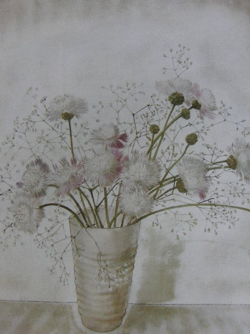 藤田嗣治、「Fleurs」、希少画集の額装画、人気作品