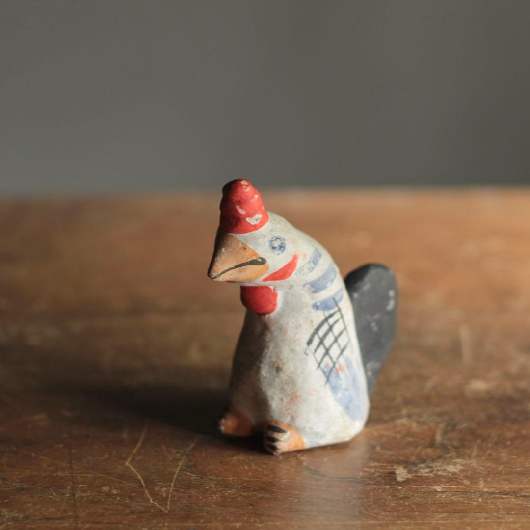 青森 土人形 鳥 鶏 福原英治郎？ 郷土人形 民芸 アンティーク オブジェ