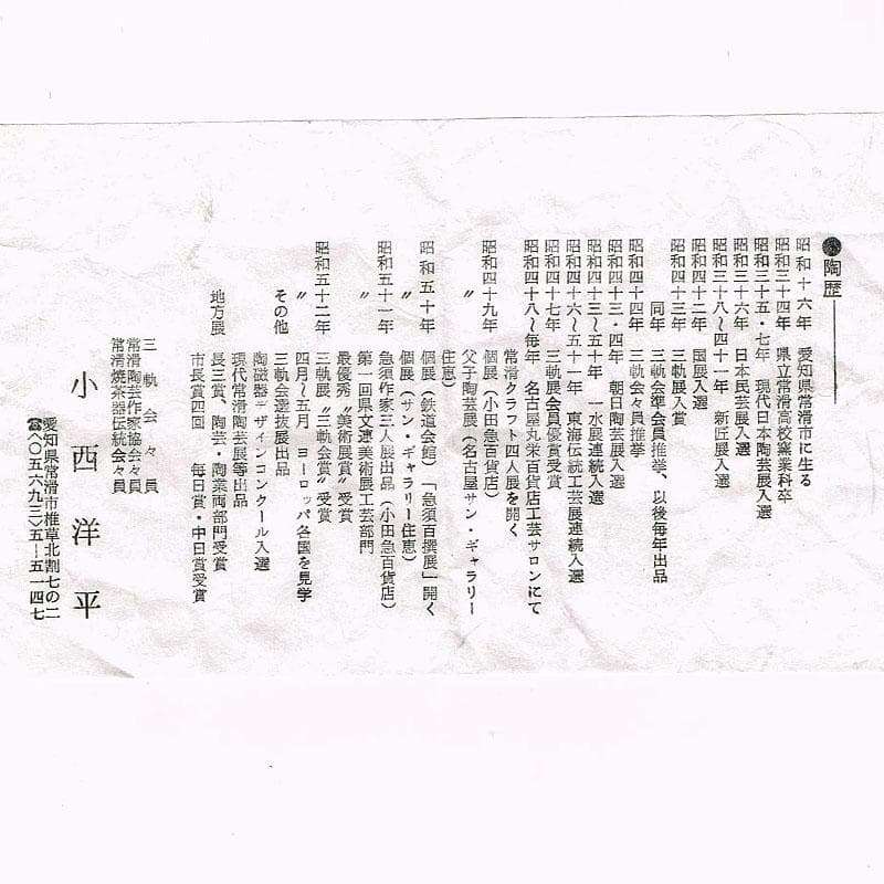 煎茶道具　常滑焼　小西洋平作　泥心彩　練込　横手急須　茶注　共箱　D　R4476