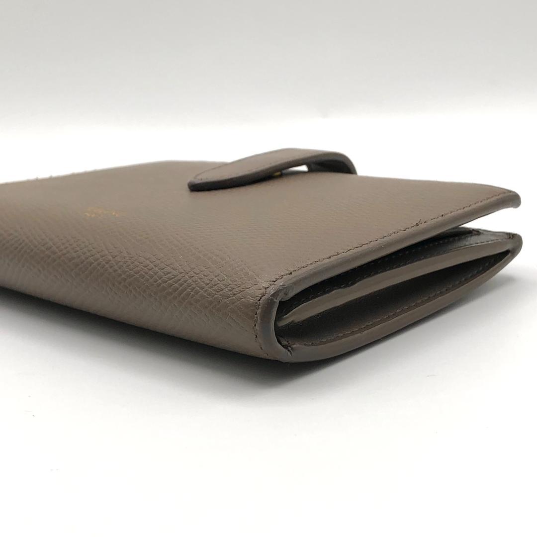 箱付き✨セリーヌ ミディアム ストラップ ウォレット 二つ折り財布 グレージュ